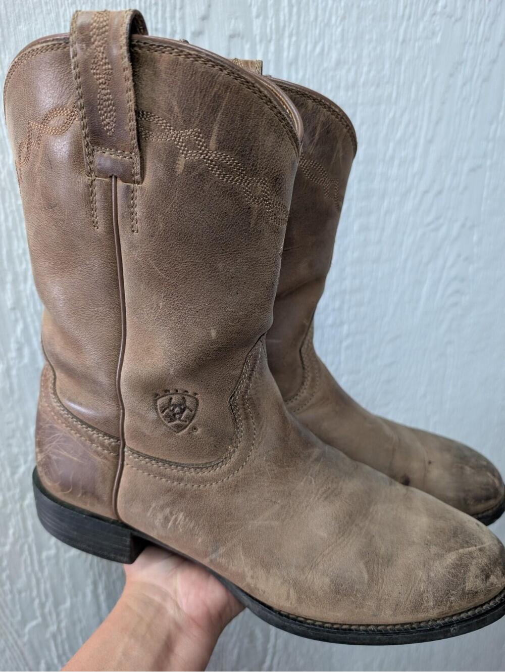 ARIAT Heritage Western Roper Cowboy Boots Brown Leather Men's 10.5